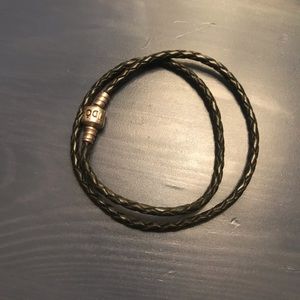 Pandora Double Leather Black Bracelet